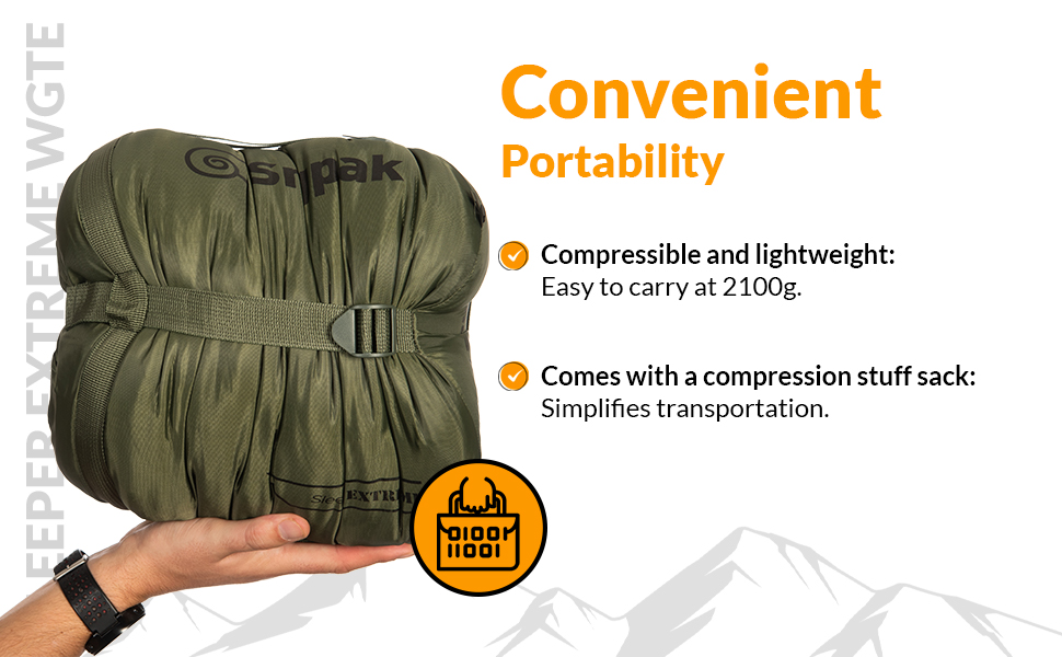 Сплячий мішок Snugpak Sleeper Extreme WGTE – теплий та міцний спальний мішок-кокон для кемпінгу та відпочинку на природі. З ізольованим внутрішнім стібком, двостороннім замком-блискавкою та компресійним чохлом оливкового кольору.