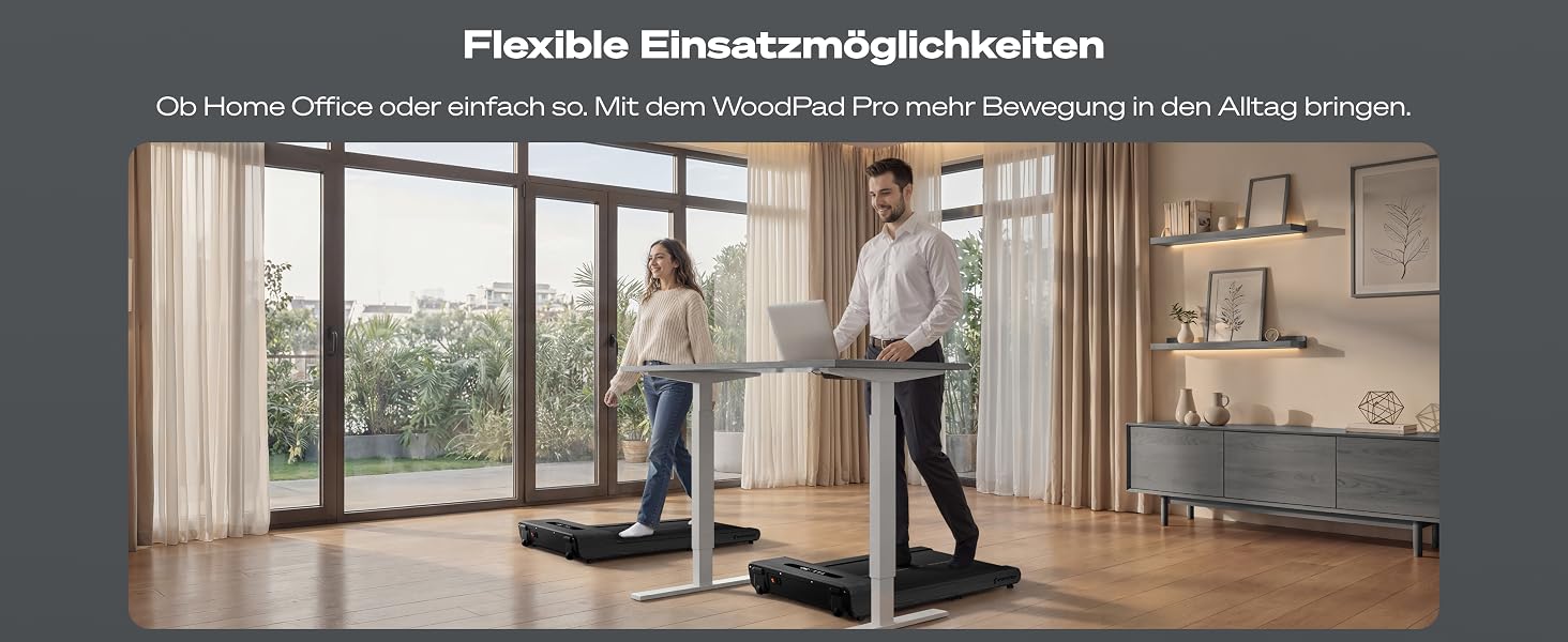 Складана бігова доріжка для ходьби Sportstech WoodPad Pro: компактна доріжка для дому та офісу, до 8 км/год, з лічильником кроків та підтримкою застосунку, витримує до 120 кг