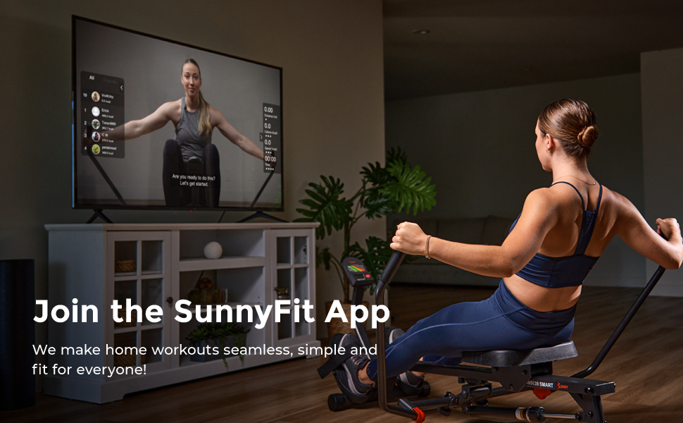 Компактний гребний тренажер Sunny Health & Fitness, вантажопідйомність 159 кг