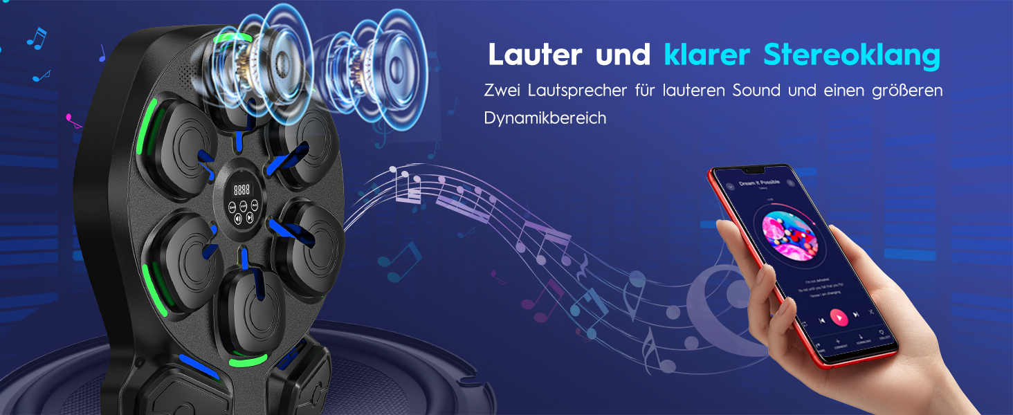 Електронна боксерська машина RevFit з LED-підсвіткою, Bluetooth, 9 режимів швидкості та режим підрахунку ударів, 51 см. Підходить для дітей та дорослих, для дому та фітнес-залу.