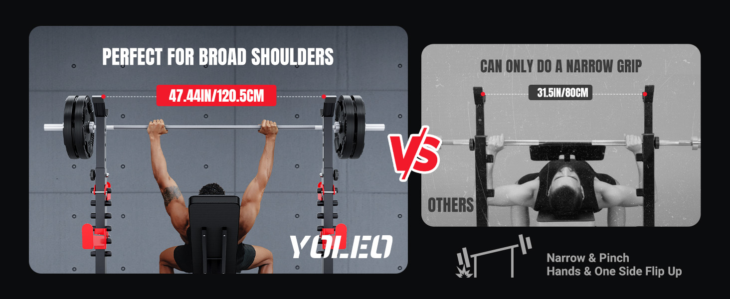 Складана тренажерна лава YOLEO 10 в 1 для дому: регульована, з полицями для дисків, для пресу та згинання ніг