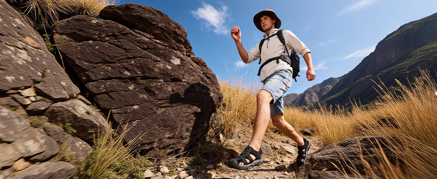Чоловічі сандалі Mishansha закриті, дихаючі, водонепроникні, протиковзкі для активного відпочинку, розмір 43 EU, темно-сині