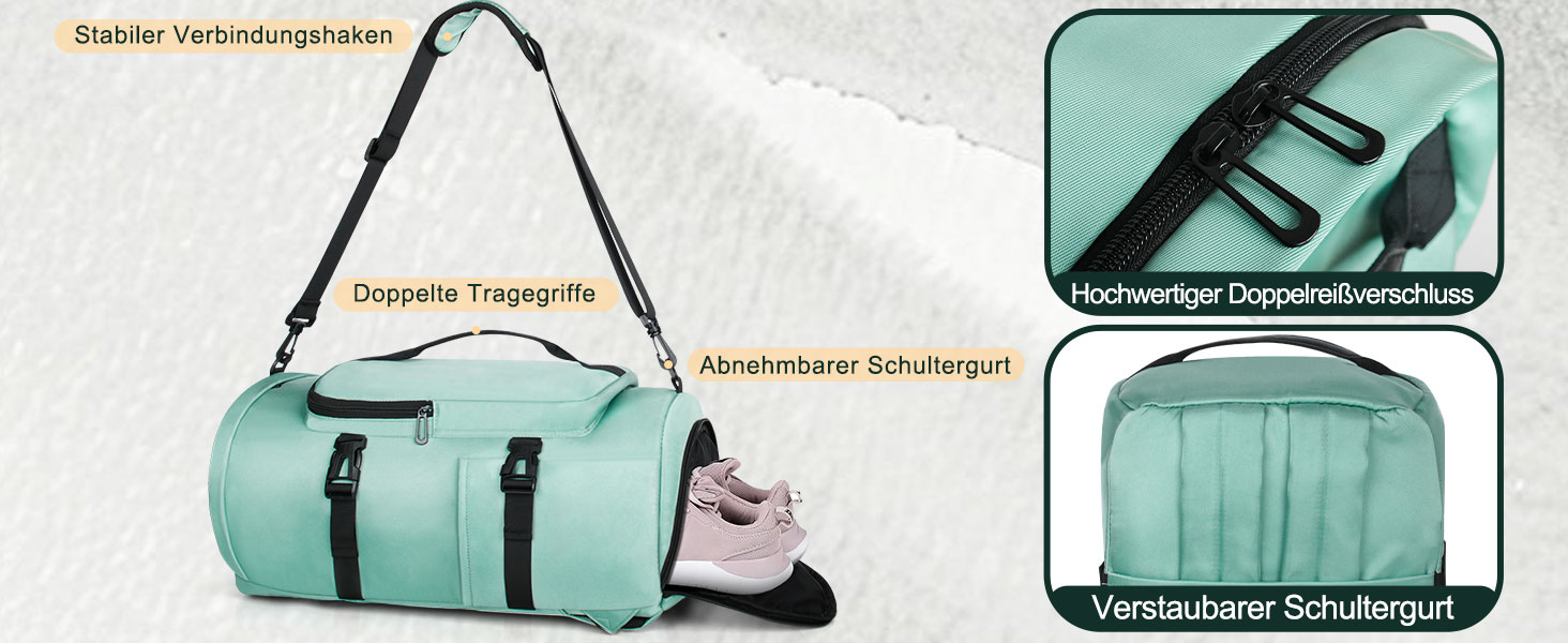 Спортивна сумка для чоловіків та жінок, 30L. Рюкзак з відділенням для взуття та мокрих речей. Ідеально для плавання, спорту, йоги, футболу (зелена, 30L)