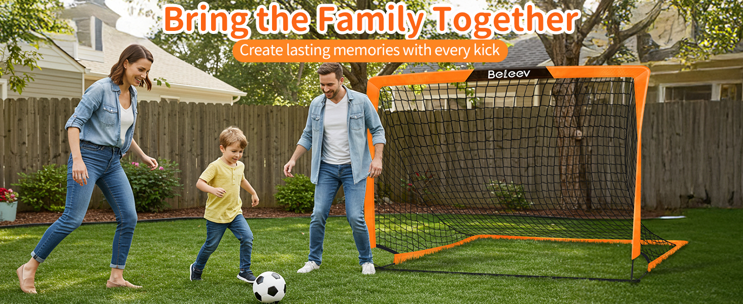 Дитячі футбольні ворота BELEEV для гри в саду та в приміщенні, 4x3/6x4 ft, з LED-підсвічуванням, портативні, складані, комплект з 2 шт., 120*90 см