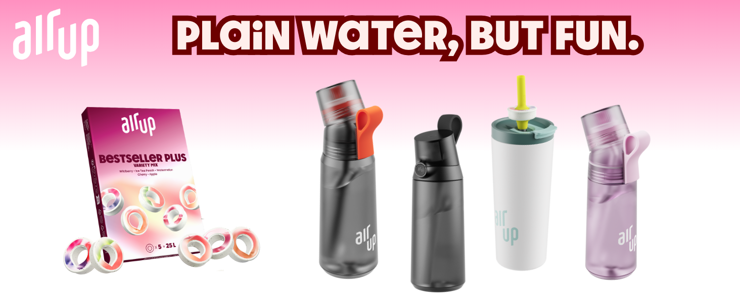 Пляшка для води air up Twist Pro Лаванда 600 мл з арома-капсулами та соломинкою - фіолетова пляшка для школи, спорту, фітнесу