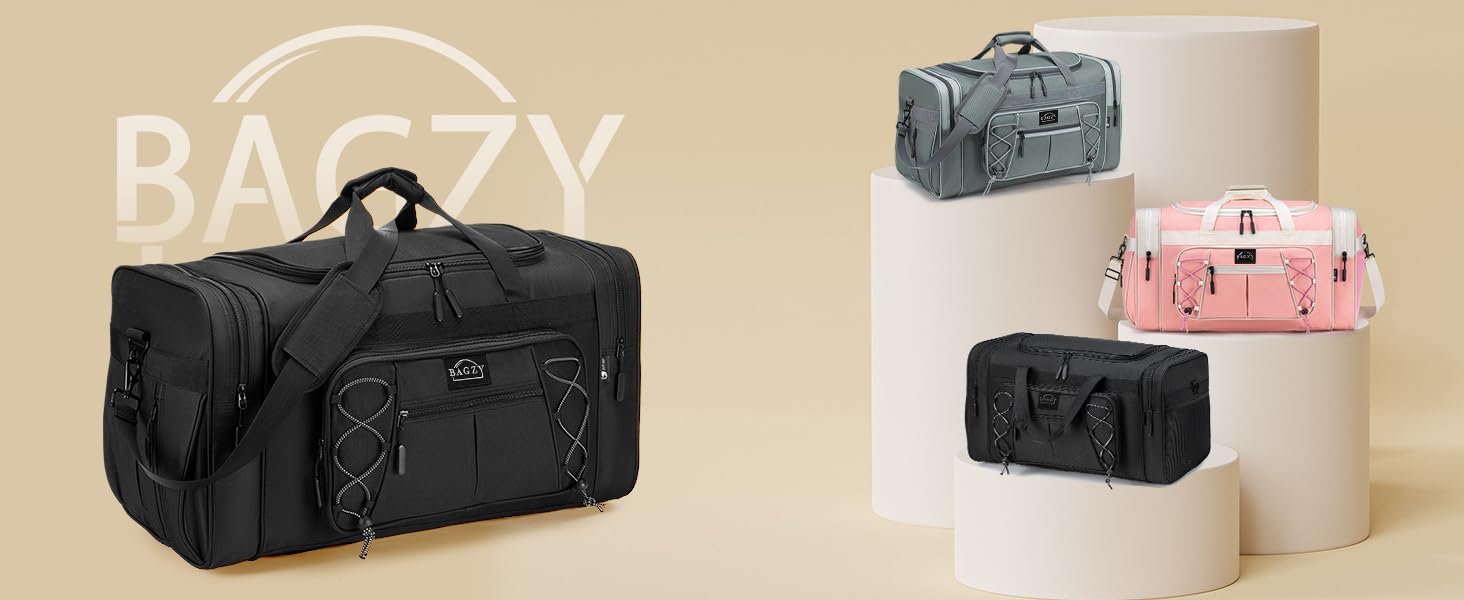 Спортивна сумка для подорожей BAGZY 70 л, велика водонепроникна дорожня сумка для залу, кемпінгу та відпустки, чорна
