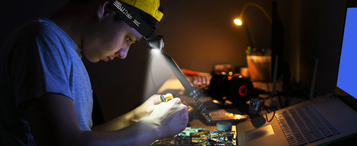 Налобний ліхтар LED, 2 шт. - перезарядна суперяскрава модель з 5 режимами, біле та червоне світло, IPX4 вологостійкий, регульований кут 60° для бігу/кемпінгу/дорослих