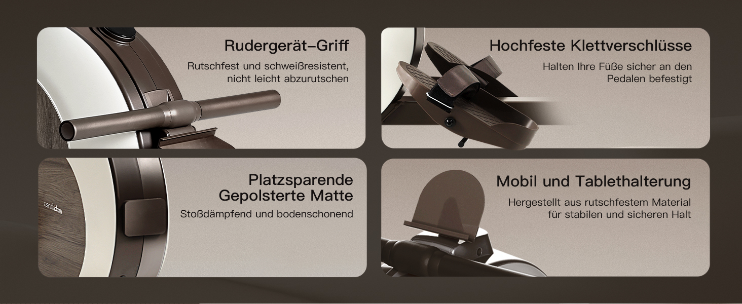 MOBI FITNESS: Горизонтальний тренажер для дому з магнітним опором, 40 рівнів, максимальне навантаження 160 кг, LED-дисплей (сумісний з Apple Watch)