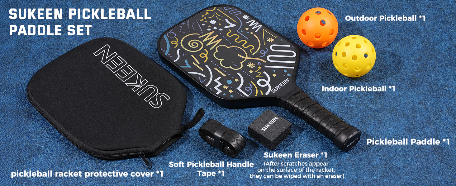 Весло Sukeen Pickleball T700 Carbon, 16 мм стільниковий сердечник, контроль