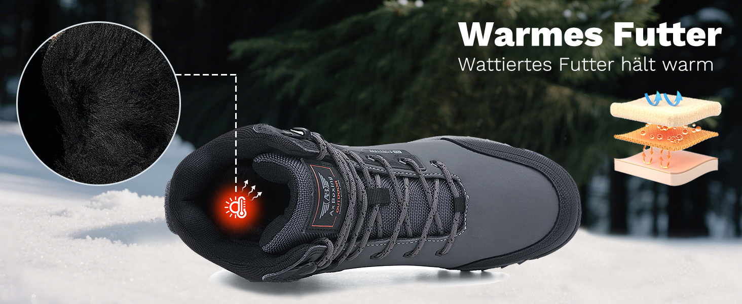 Черевики зимові чоловічі ARRIGO BELLO - зимові чоботи, чоботи для снігу, теплі, утеплені, робочі, для роботи, для хайкінгу, розміри 41-46 (Сірий3372, 43 EU)