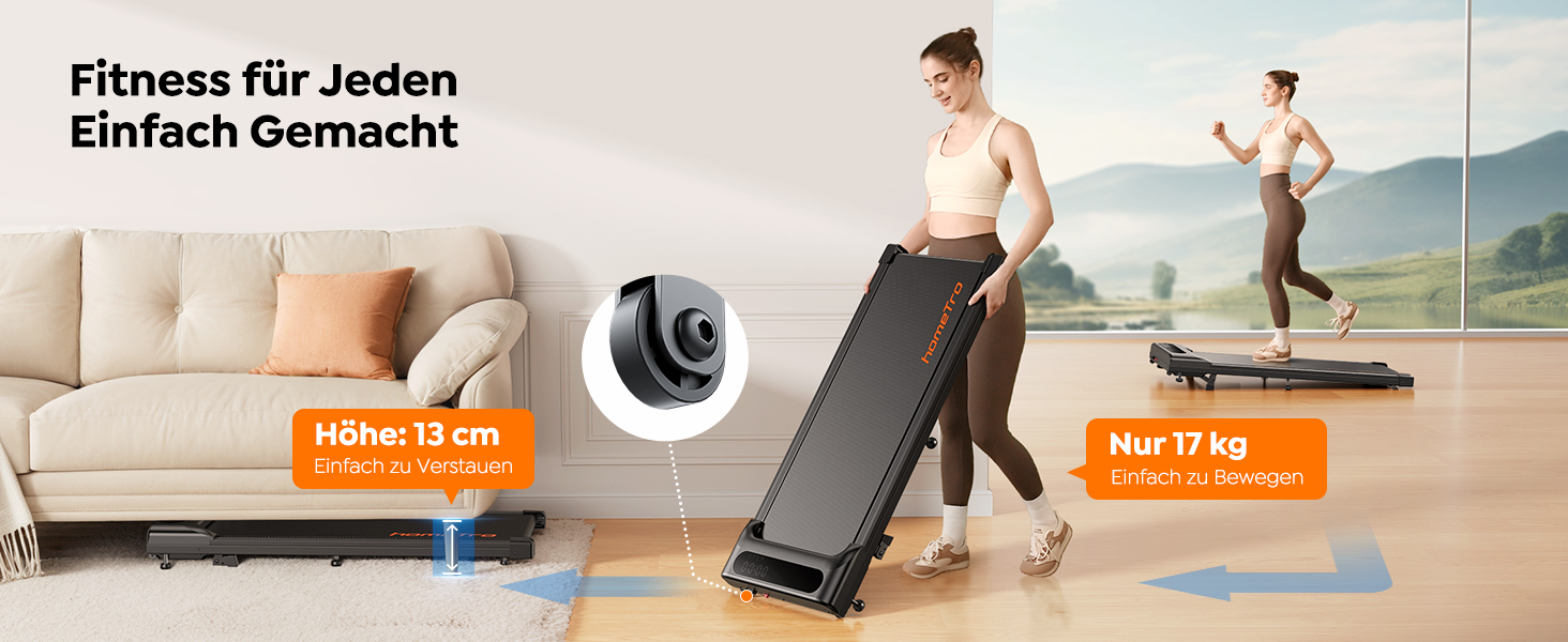 Walking Pad з нахилом 9% - компактне бігове полотно 1-8 км/год, портативне та легке у переміщенні, керування через APP та пульт дистанційного керування (з функцією паузи), без монтажу, економія місця, з LED-дисплеєм - для офісу та дому, Black Walking Pad з нахилом