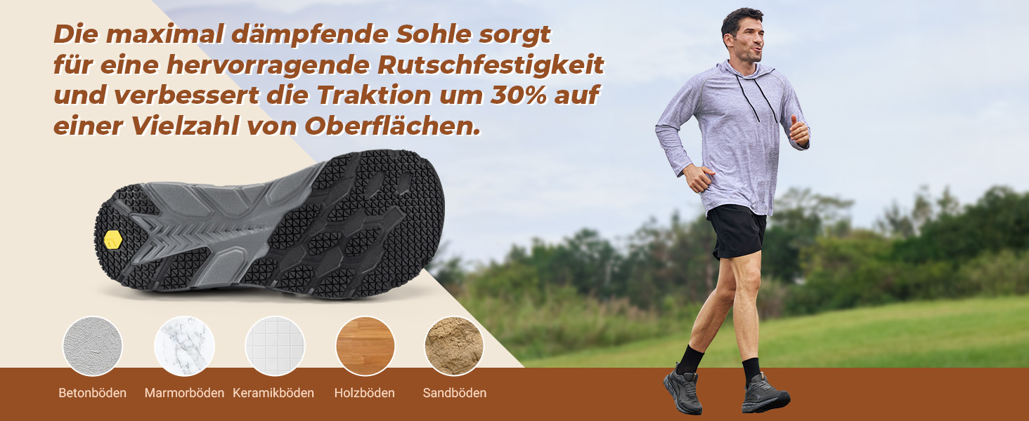 Кросівки для бігу FitVille для чоловіків з широкою колодкою, спортивні, для трейлраннінгу, легкі, для джогінгу та ходьби, розмір 40-50, широка колодка, градієнт сірий/помаранчевий