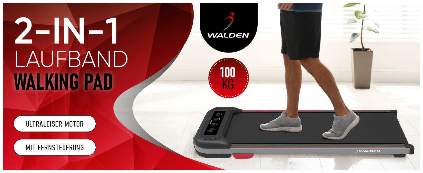 Електричний біговий тренажер Walden F2200 для дому та офісу, ультратонкий та вузький