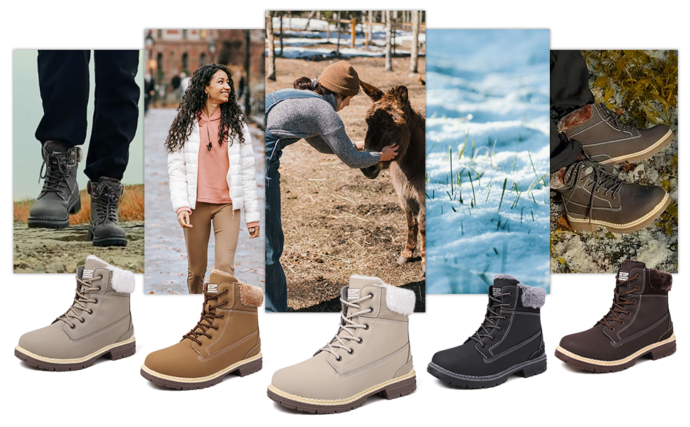 Зимові черевики жіночі утеплені, водонепроникні, зимові черевики, черевики від снігу, теплі зимові черевики, короткі черевики, туристичні черевики, підошва не слизька, колір верблюжий, 38 EU