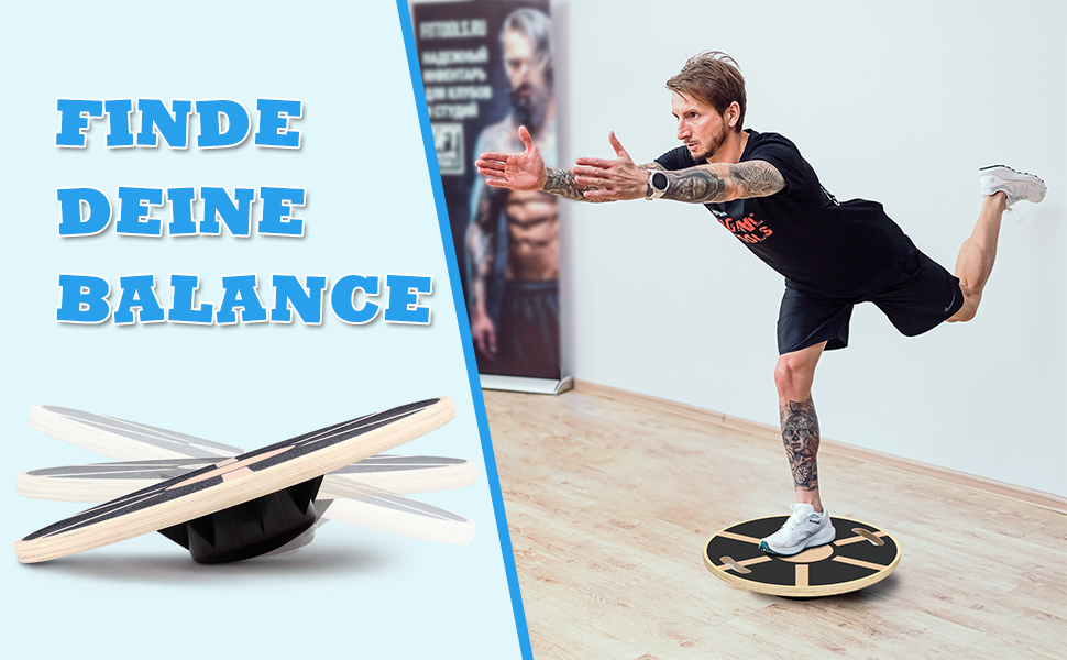 Дерев'яна баланс-дошка з неслизьким основанням, 40 см з ручками для вправ, для дорослих (чорна)