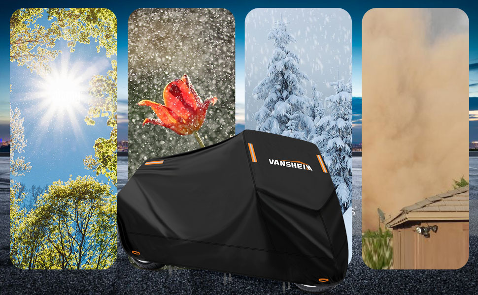 Водонепроникний чохол для мотоцикла VANSHEIM 220x105x125 см, 420D Oxford, зимовий, для скутера/моторолера