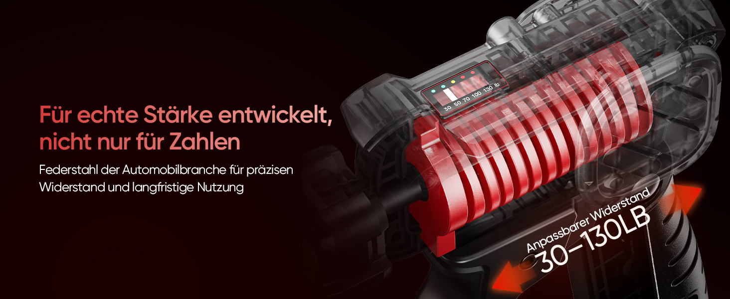 FitBeast Griffkrafttrainer 30–130LB з лічильником – регульований тренажер для рук чоловіків з великими руками, ергономічна ручка, тренування вдома та в офісі