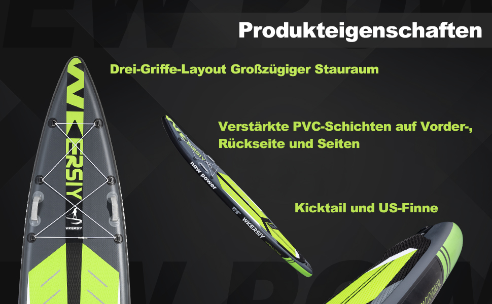 Надувний SUP Борд 380см для Турингу та Перегонів – Стабільний Станд Ап Падл Борд з високою вантажопідйомністю. Комплект Allround SUP з кріпленням для Action-Cam, підходить для йоги та риболовлі. Зелений 380*76см