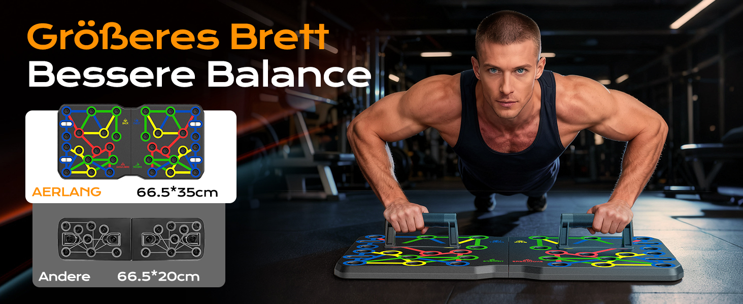 AERLANG Дошка для віджимань, портативна, багатофункціональна, складана, 10-в-1, ручки для віджимань, професійний тренажер для силових тренувань, багато кольорів