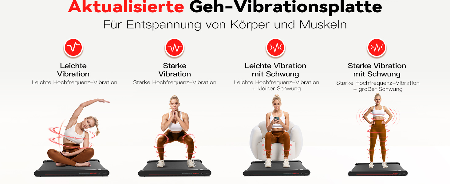 Ходувальний килимок Schwingungen з додатком, бігова доріжка для дому 6 км/год, ходувальний килимок для офісу та дистанційне керування для дому та офісу, чорний/червоний