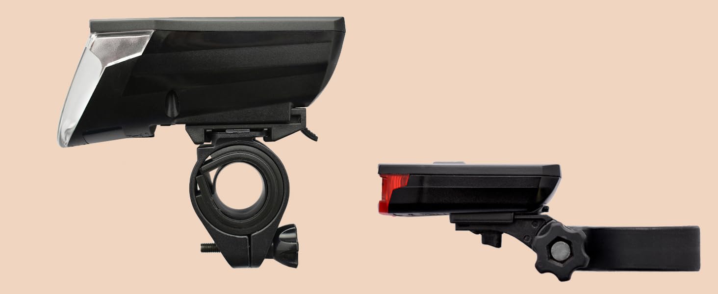 Фронтліхтар Nean CREE LED з акумулятором, світлодіодний велосипедний ліхтар з авторегулюванням та стоп-сигналом, 60 люкс, 6 cd, StVZO, велосипедна лампа, фара, задній ліхтар