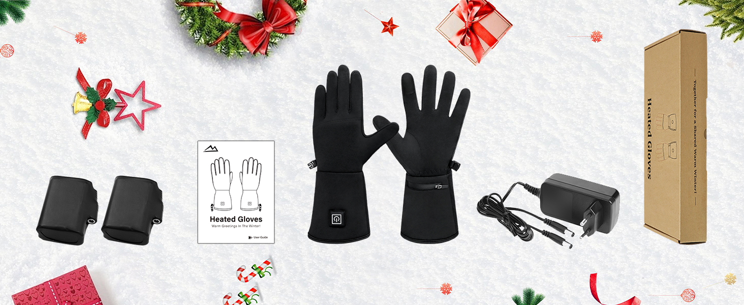 Гріючі рукавички ComfortPlus 2.0 - чорні, з акумулятором 7.4V 2200mAh, сенсорний екран, M-L