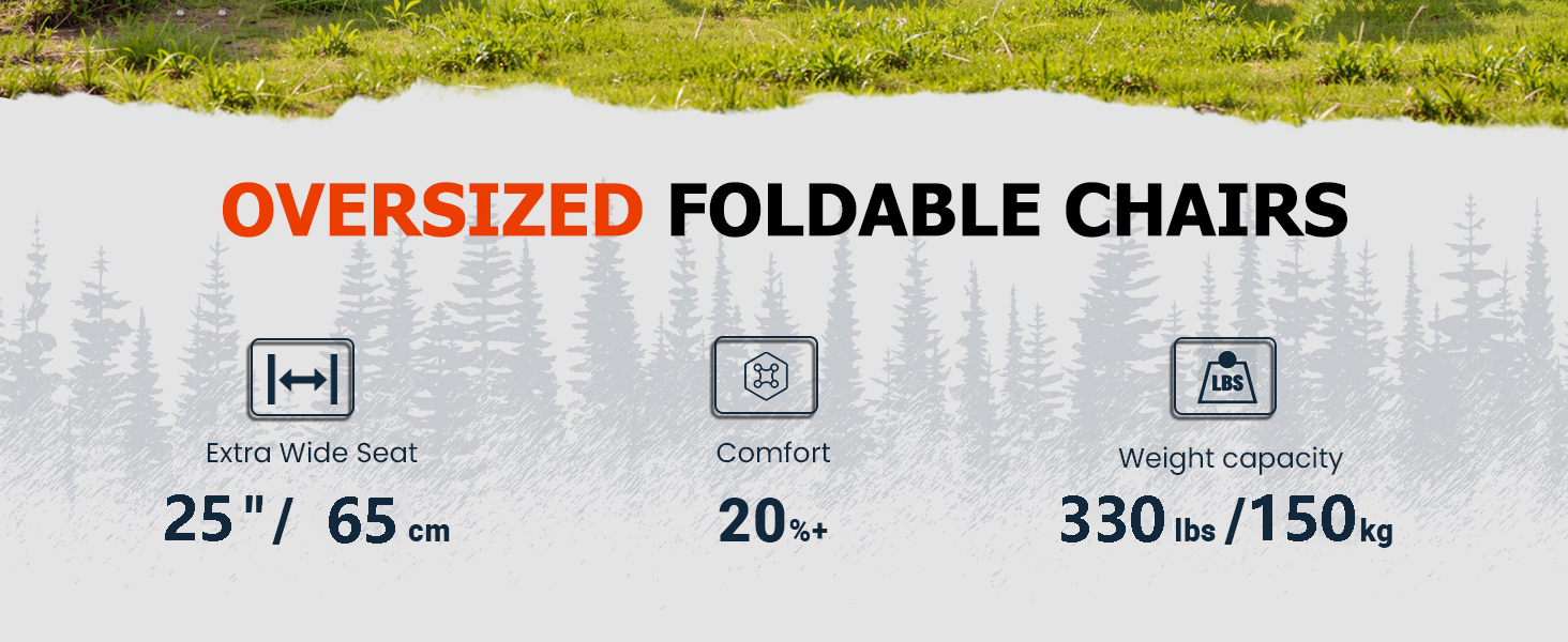 Зручний складаний стілець для кемпінгу та відпочинку на природі (150 кг), легкий, з регулюванням кута нахилу, з сумкою, хакі