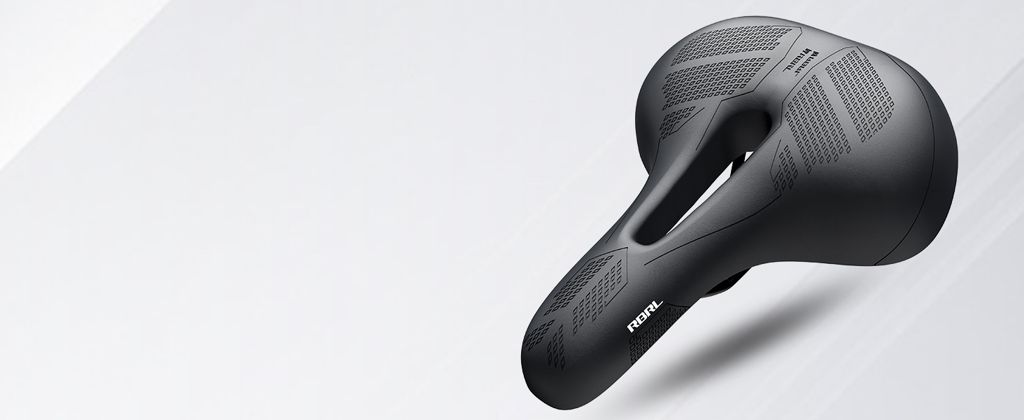 Велосипедне сідло RBRL – Комфортне широке сідло з піною Memory Foam та подвійною амортизацією, водонепроникне, для MTB, BMX, шосе та трекінгу, ергономічне