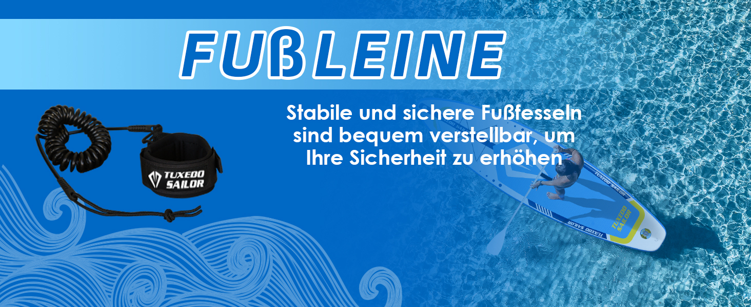 Надувне SUP-борд Tuxedo Sailor Stand Up Paddle Board з аксесуарами, для дорослих та підлітків, блакитний та жовтий
