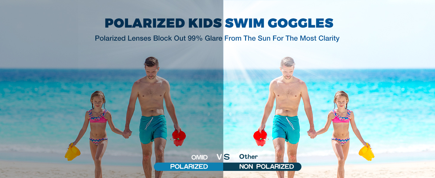 Дитячі окуляри для плавання OMID P2mini з поляризацією, блакитні (6-14 років)