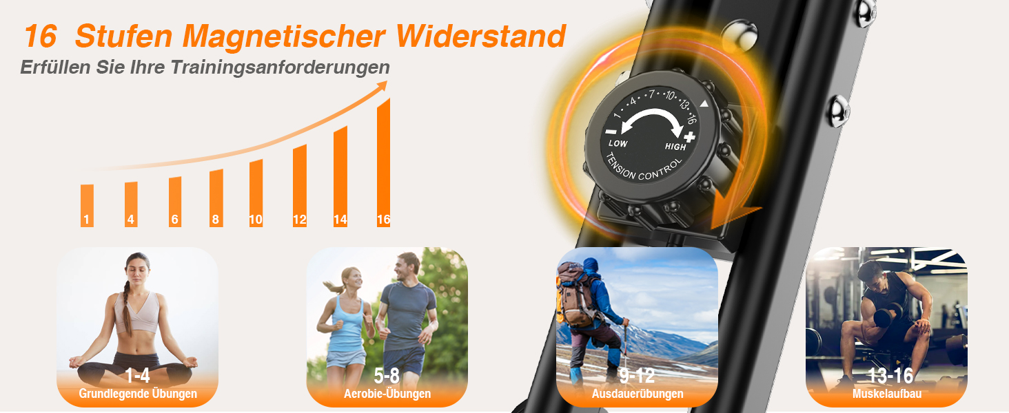 Домашній велотренажер Dskeuzeew: складаний, з магнітною системою опору 16 рівнів, з еластичним ремнем, LCD-дисплеєм, компактний