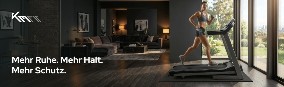 Килимок під тренажер KM-Fit: протиковзкий захисний мат для фітнесу, йоги та пілатесу, шумо- та вібропоглинаючий, 180x60x0.8 см