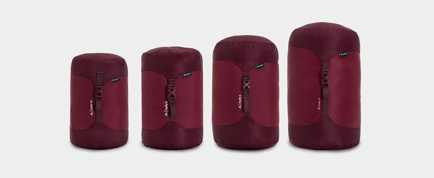 Сплячий мішок Qeedo Fluffy 6 Daunen - 3 сезони, 6°C, RDS-сертифікат, червоний (170-195 см)