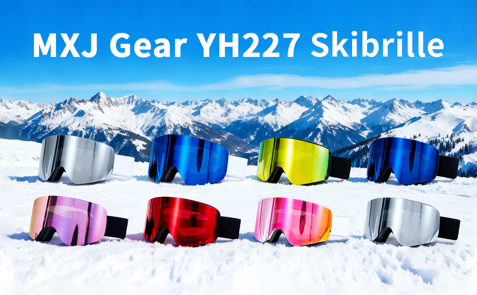 Скі-маска для дорослих (чоловіків та жінок) YH227, сноуборд маска для носіння з окулярами, Anti Fog OTG, захист від сонця UV, антиковзне наголов'я, повне REVO-дизайн, білий/сріблястий, VLT 13%