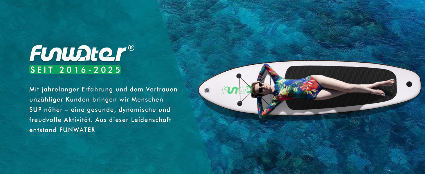 Надувний SUP-борд FunWater 320CM – комплект: весло, рюкзак, 3 ласти, насос, лінія. Підходить для початківців та досвідчених. 10' 6