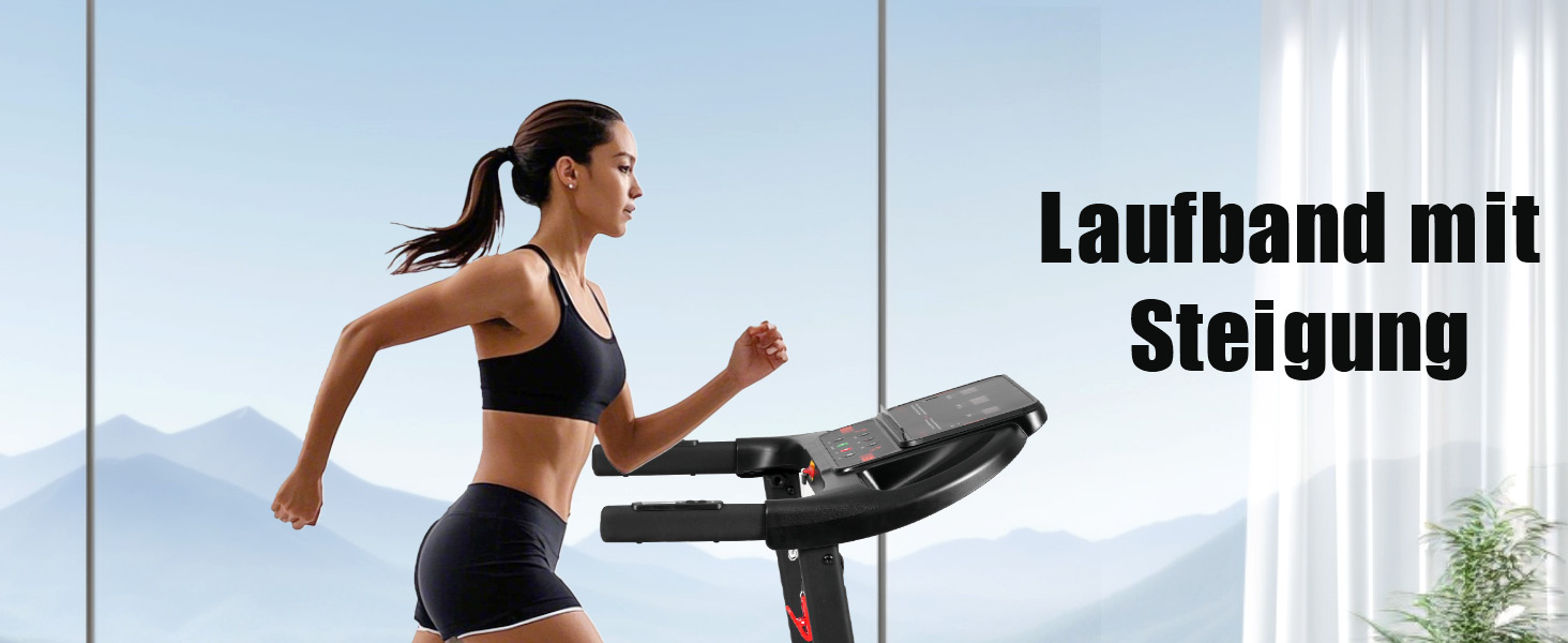 Біговий тренажер для дому, складаний, швидкість до 14 км/год, вантажопідйомність 120 кг, тримач для планшета, Bluetooth-динамік, німецька якість, USB-зарядка, кут нахилу 8%