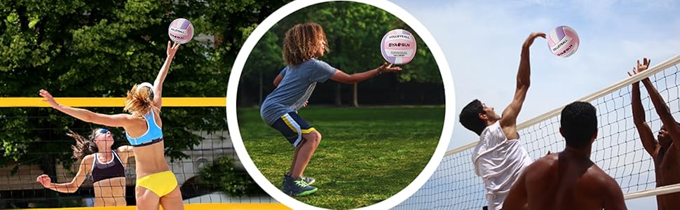 Волейбольний м'яч BYAOSUN для пляжу та залу, розмір 5, рожево-фіолетовий