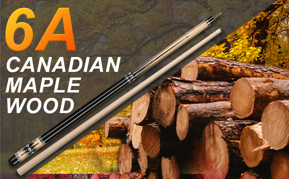 AKLOT Більярдний кий професійний з телескопічним подовженням, канадська береза, з кейсом для кия, 147 см (58''), 538-595 г (19-21oz) (Сріблястий 595 г)