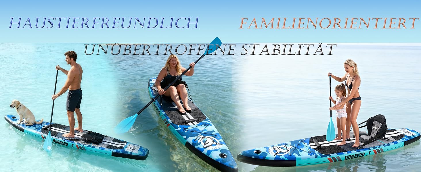 Надувне SUP-борд (Stand Up Paddle Board) з кріпленням для камери, 330x76x15 см, до 150 кг, насос, рюкзак (камуфляж, синій)