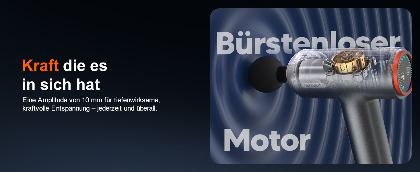 Масажер для м'язів Arboleaf з підігрівом та LED-дисплеєм, 6 насадок, 5 рівнів інтенсивності та 3 режими підігріву