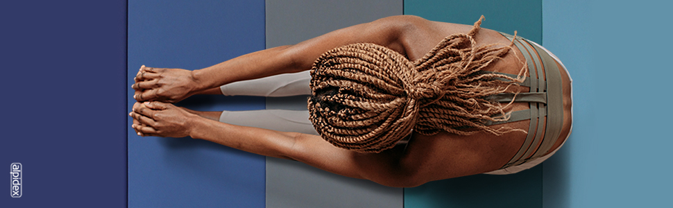 ALPIDEX Килимок для гімнастики та спорту, складаний, 185x78x3.2 см, блакитний, для дітей та дорослих