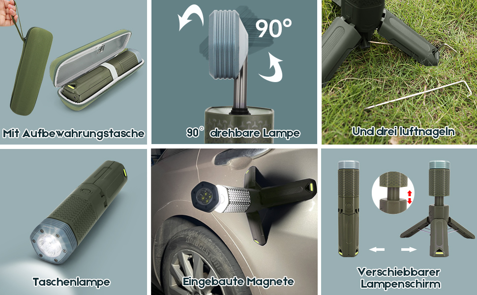 Налобний ліхтар-телескоп, 10500mAh, перезаряджається, водонепроникний, з магнітом, чорний/зелений