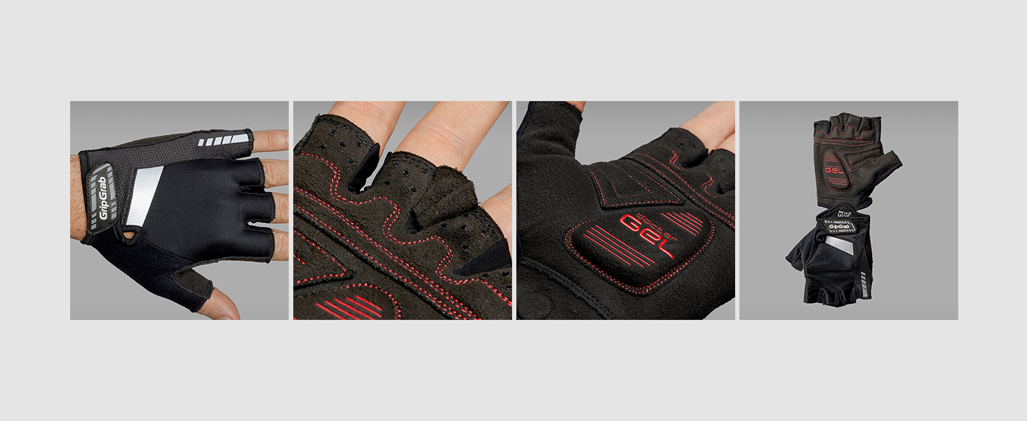 Велосипедні рукавички GripGrab SuperGel 6mm DoctorGel, безпальцеві, літні, чорні, розмір M