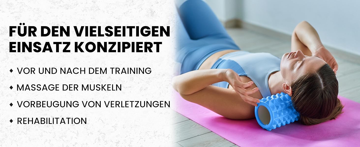 Набір для масажу фасцій Unycos: ролер, стрічка, м'яч, стік та фітнес-стрічки (120 кг)