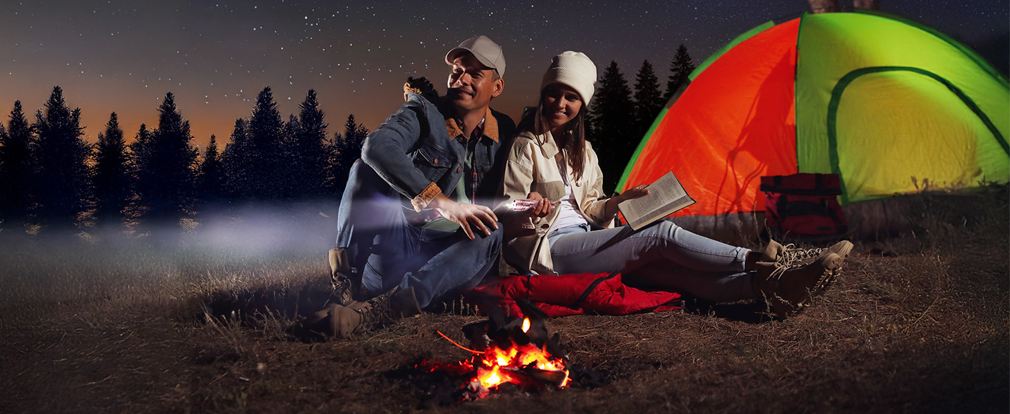 Ліхтарик LED BUCASA, 2000 люмен, 3 режими, 2 шт. Зоомирующийся, водонепроникний, для кемпінгу та туризму (рожевий)