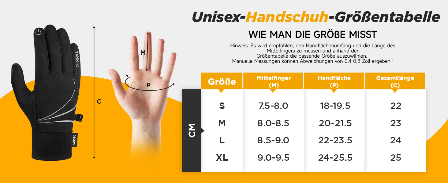Зимові рукавички TANSTC для чоловіків та жінок з підтримкою сенсорного екрану, теплі, водонепроникні, для катання на велосипеді, бігу та лижного спорту, чорного кольору
