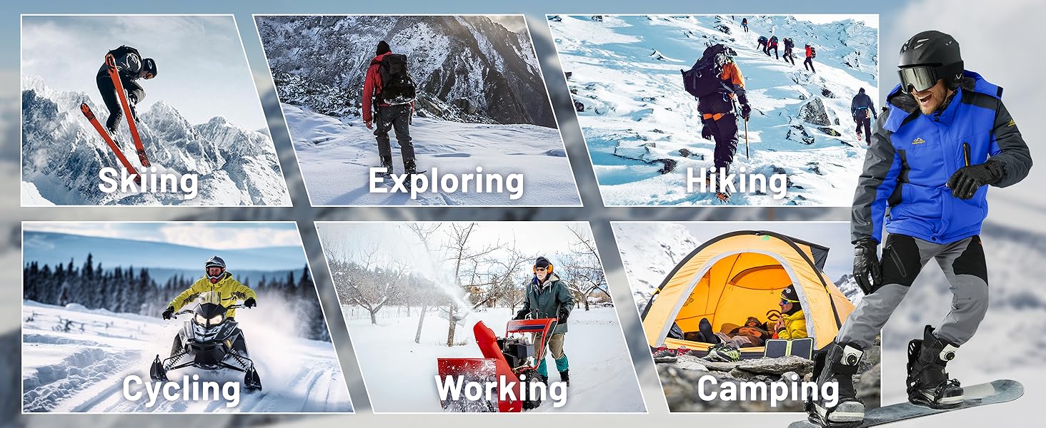 Чоловіча флісова куртка MAGCOMSEN на зиму: тепла, водонепроникна, з капюшоном для туризму та кемпінгу (чорний, L)