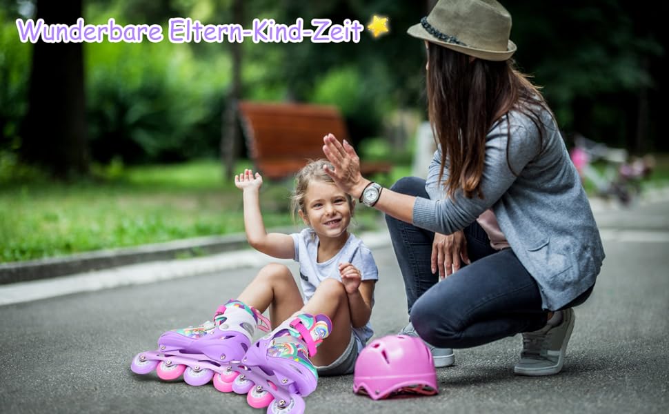 Інлайнери для дівчаток Einhorn: регульовані ролики з підсвічуванням, розмір S (30-33), фіолетовий колір