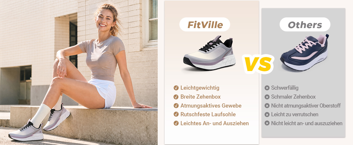Жіночі бігові кросівки FitVille для широкої стопи, дихаючі легкі спортивні взуття для джогінгу та ходьби, чорні з фіолетовим, розмір 42 EU