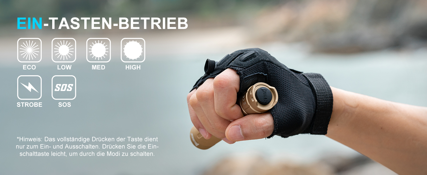 Ліхтарик WUBEN C3 LED: 1200 Люмен, USB-C, IP68, 6 режимів, тактичний, для кемпінгу, тактичний ліхтарик